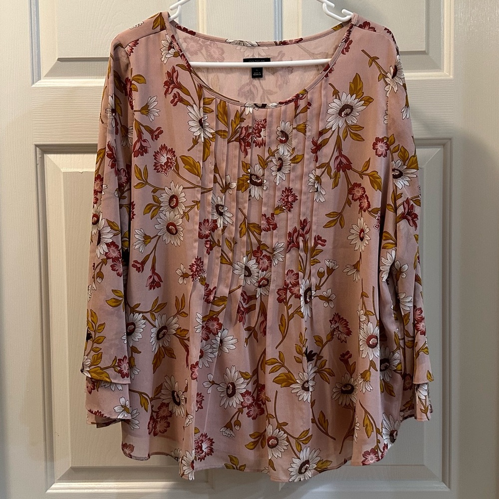 Ann Taylor Pink Floral Blouse